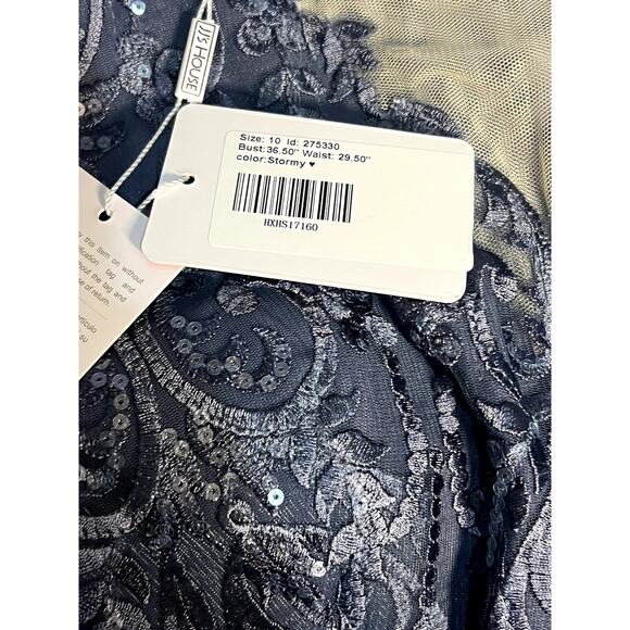 NWT JJ's House Women's Stormy Blue Short Sleeve Maxi Dress Size 10 - Picture 2 of 6